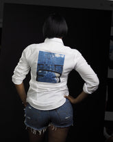 AdrianaPaige Graphic Button Down Shirts- White