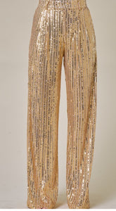 Sequins Wide Leg Pants