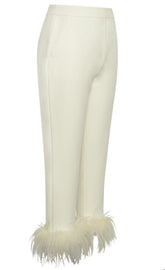 Feather Trim Pants