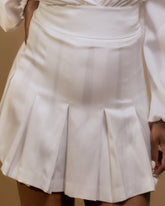 AdrianPaige Satin Pleated Mini Skirt