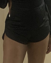 AdrianaPaige White Satin High Waisted Shorts