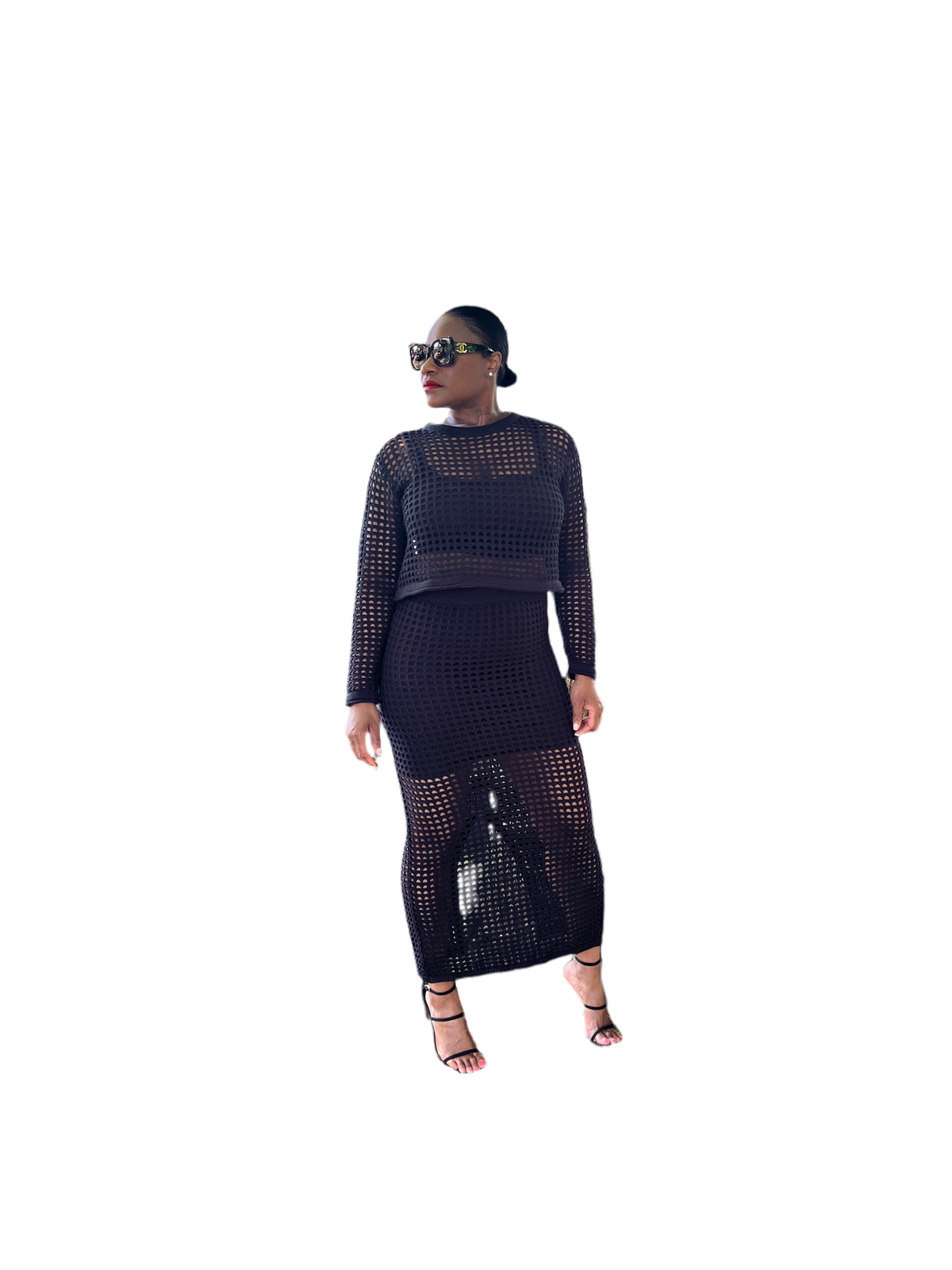 Black Crochet Skirt