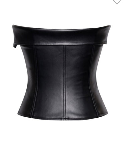 Black Vegan Leather Bustier Top – AP Armoire
